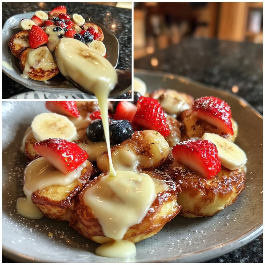 Pfannkuchen mit Vanillesauce