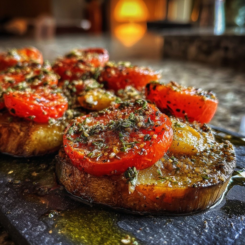 Kalorienarme Ofen Aubergine Mit Tomaten