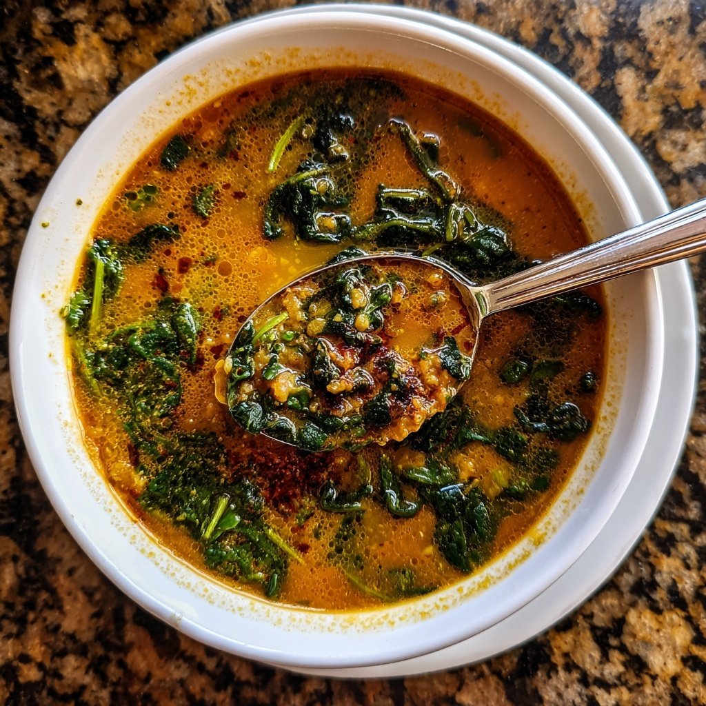 Linsensuppe mit Spinat