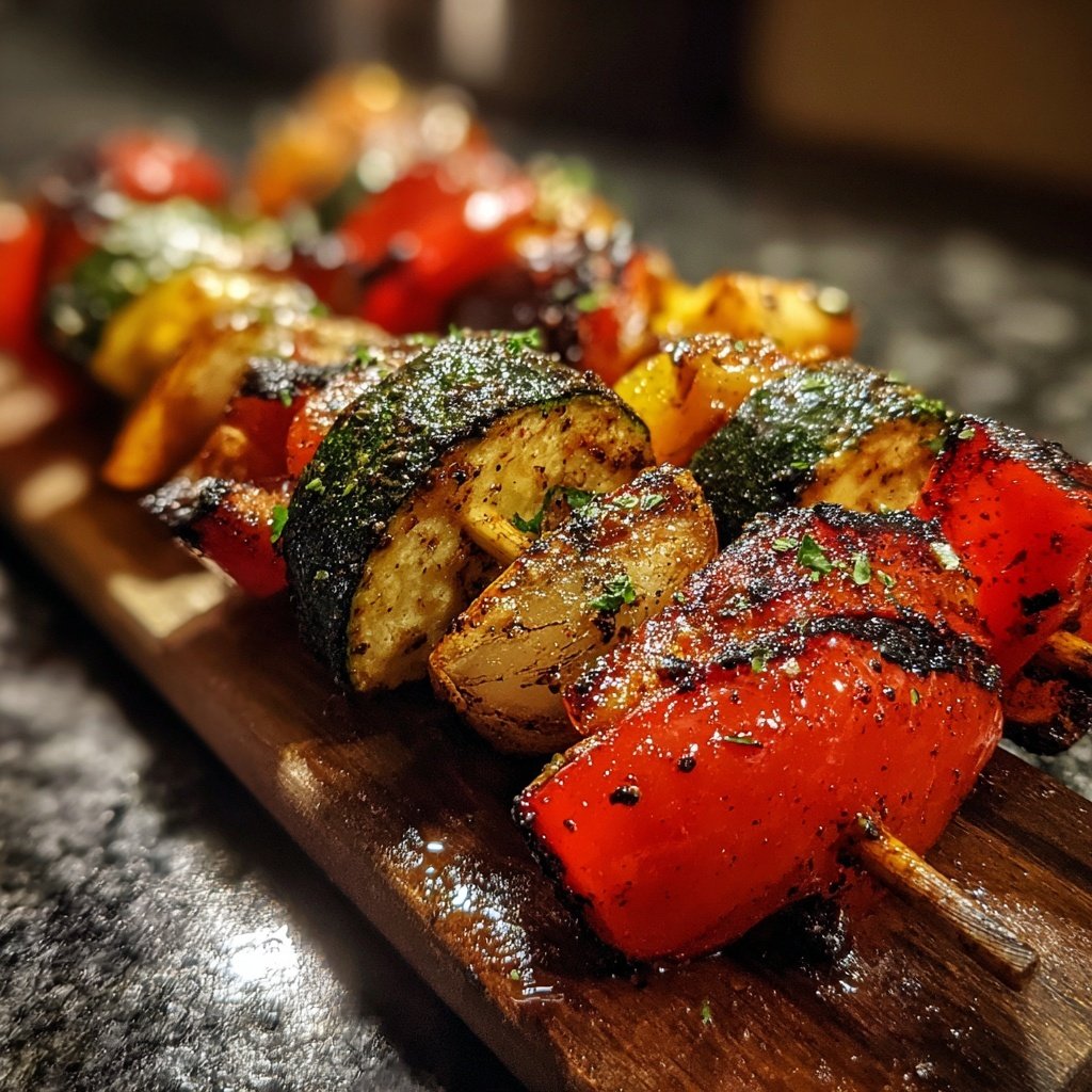 Grillgemüse Spieße Mit Paprika Und Zucchini