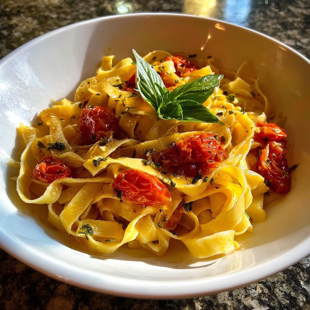 Tagliatelle mit Ofentomaten