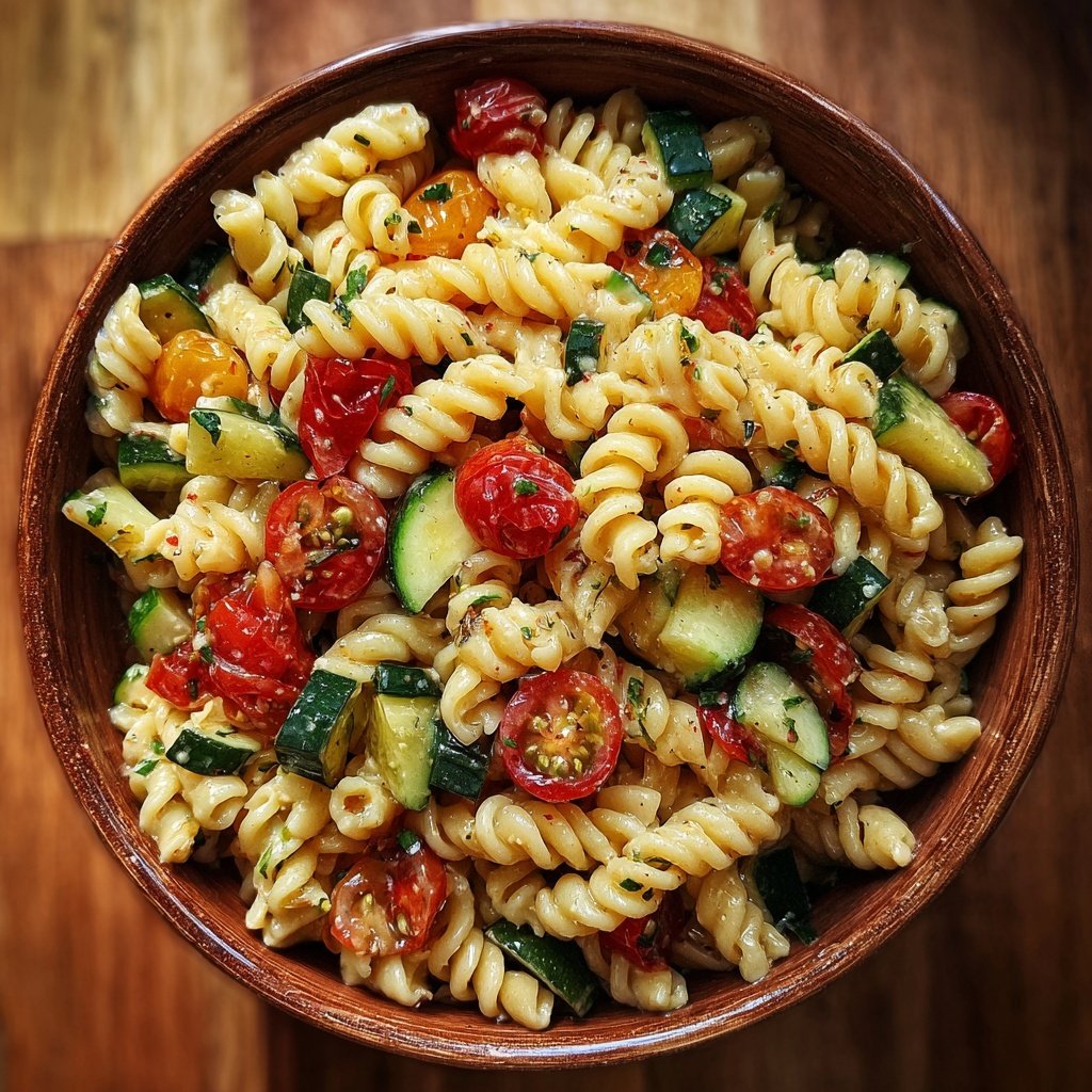 Mediterraner Nudelsalat Mit Weißem Balsamico