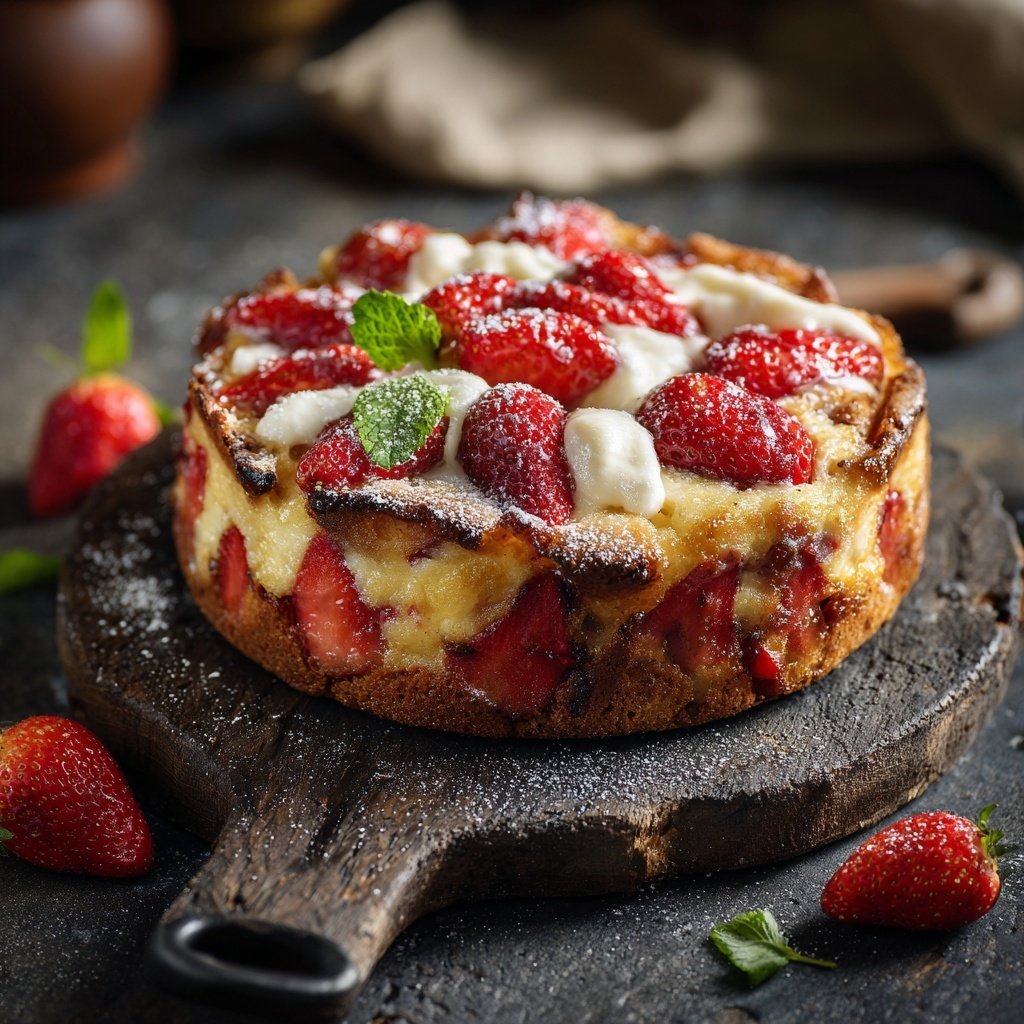 Erdbeer Pudding Kuchen Vom Blech