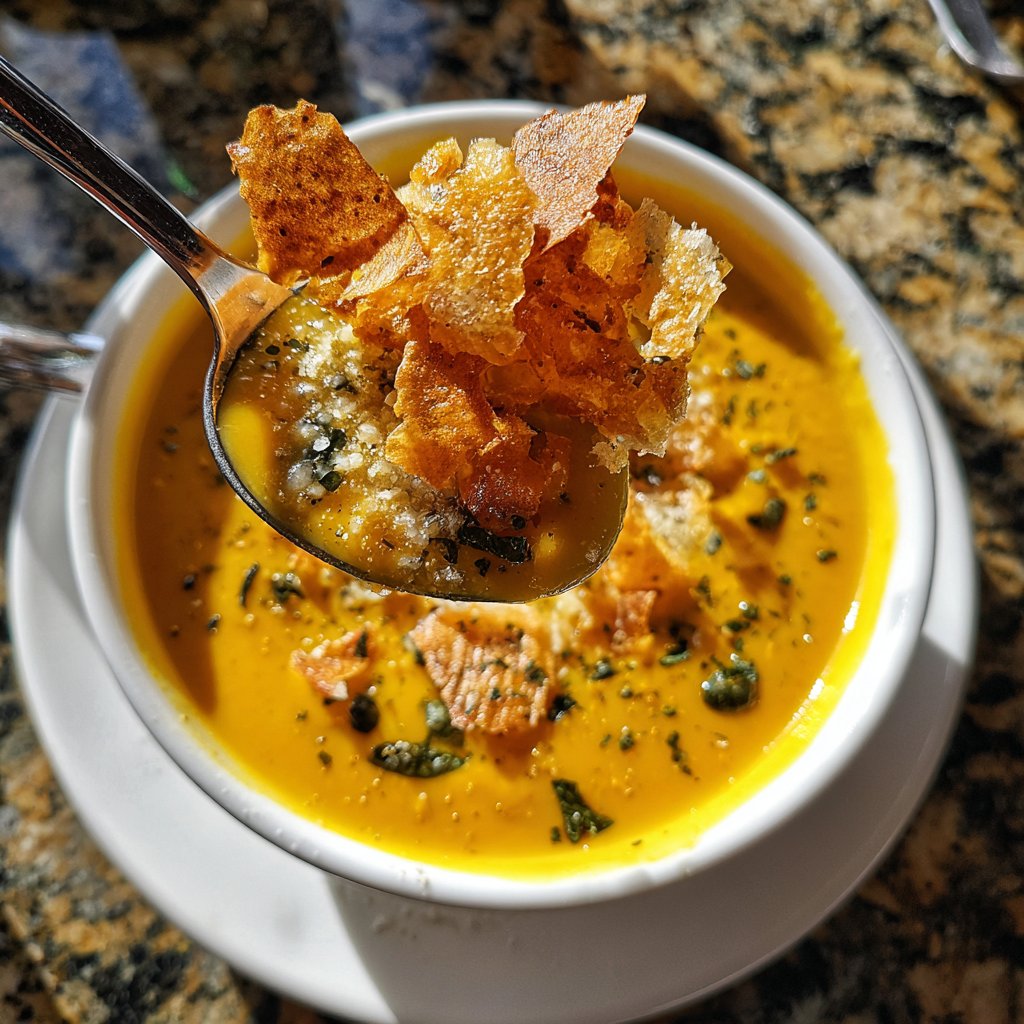 Kürbissuppe mit Knoblauch