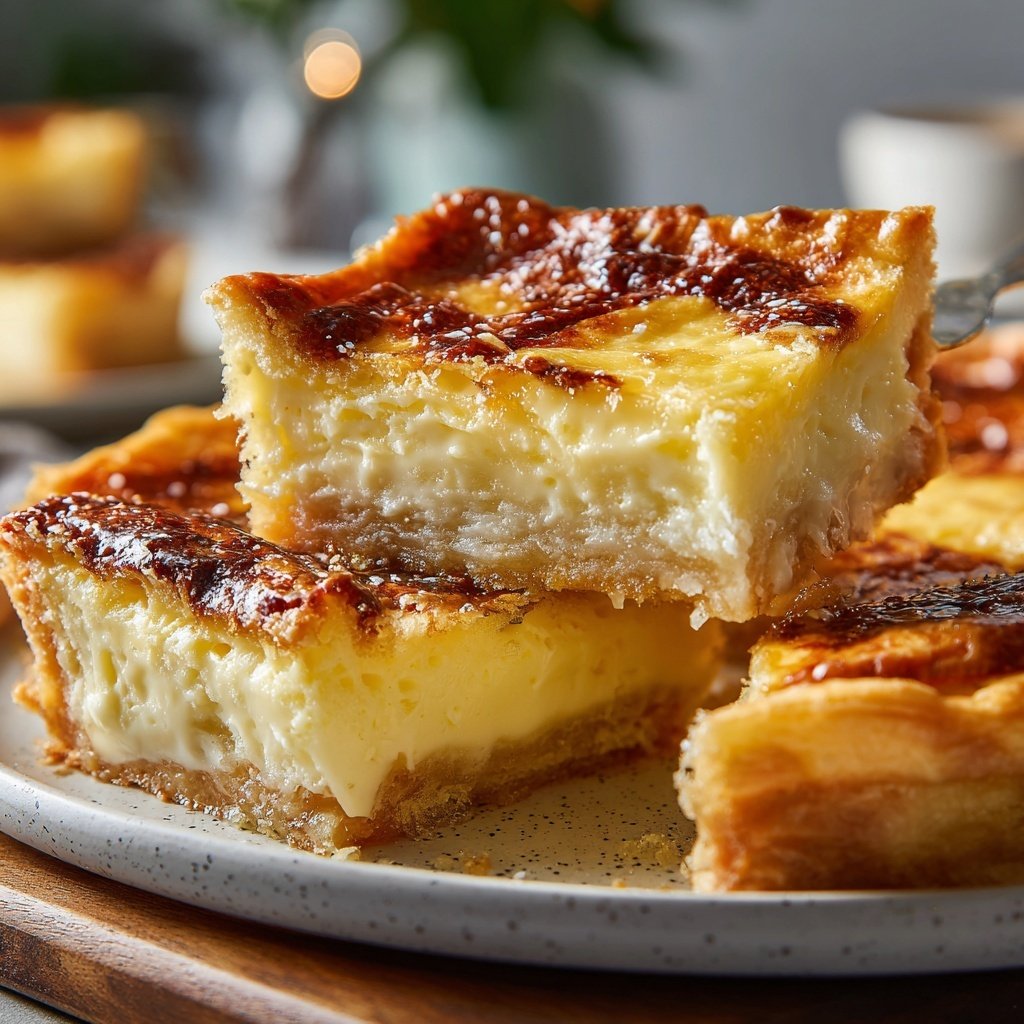 Käsekuchen mit Vanillepudding